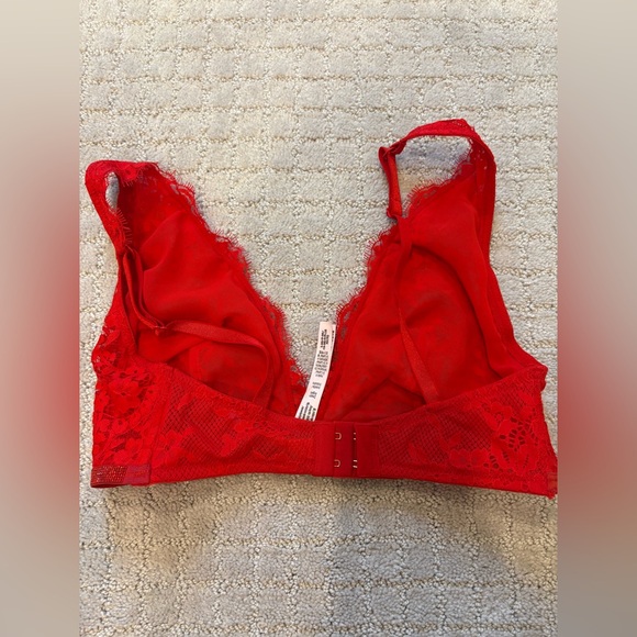 Victoria’s Secret dream angels red rhinestone & lace bralette NWOT size SMALL DD - Picture 4 of 9
